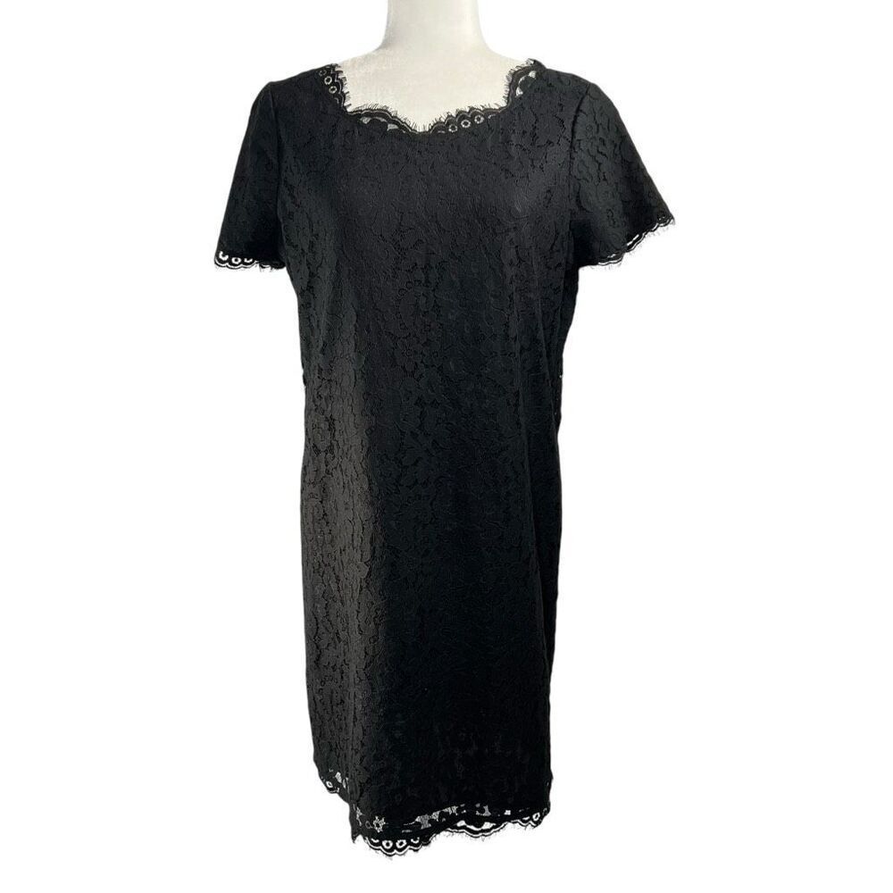 Joie Shift Dress Medium Black Floral Lace Susina